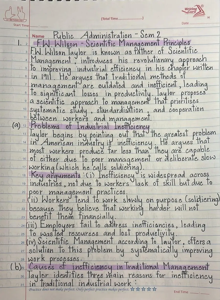 Siddhant S.'s English handwriting, after the course